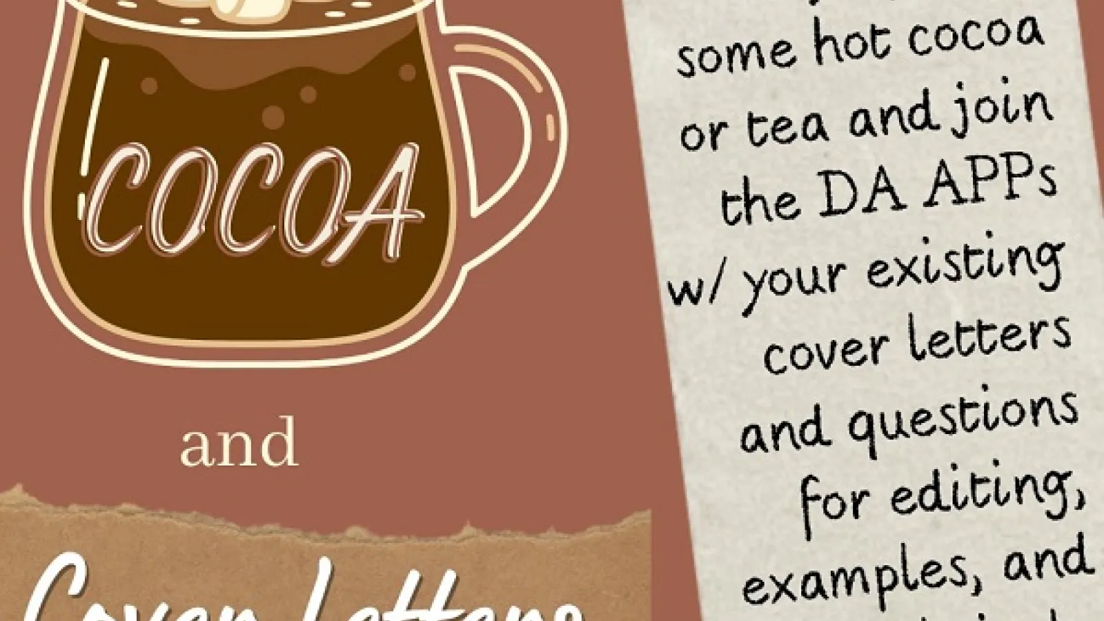 Cocoa and cover letters event
