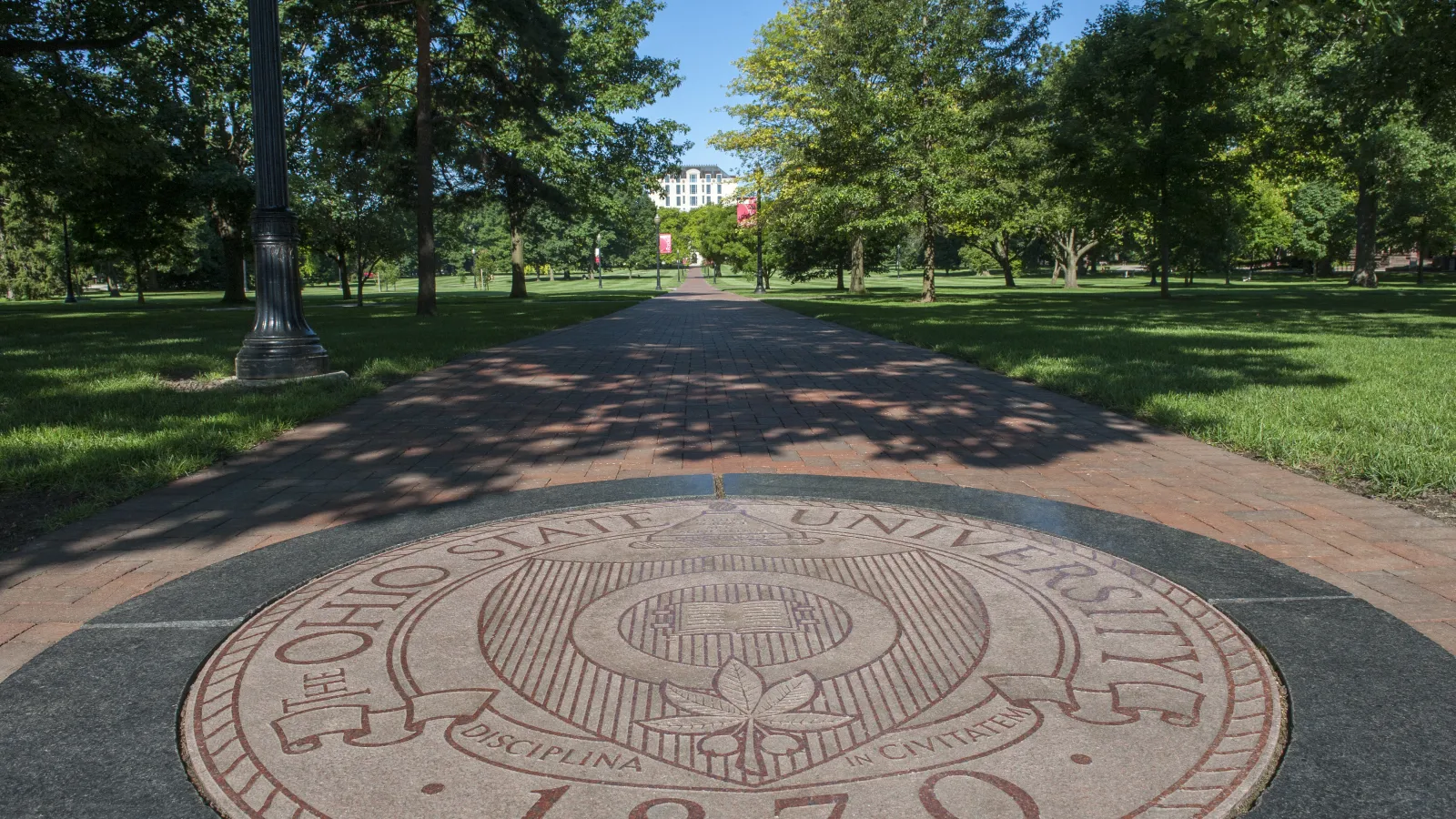 The Ohio State University seal on the Oval